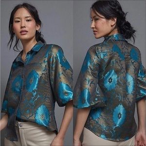 Eva Franco Brocade Button-down NWT